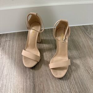 4 Inches Block High Heels Sandal Nude